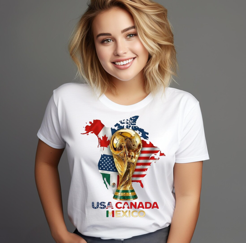 World Cup Trophy USA Canada Mexico T-Shirt | CONCACAF 2026 Soccer Tee Matchday Tee
