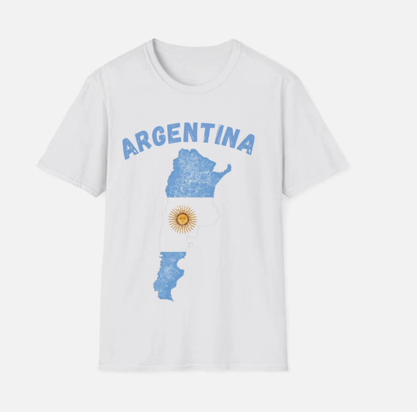 Argentina Flag Unisex Soft T-Shirt, World Cup Shirt, Gift for him, Gift for Her