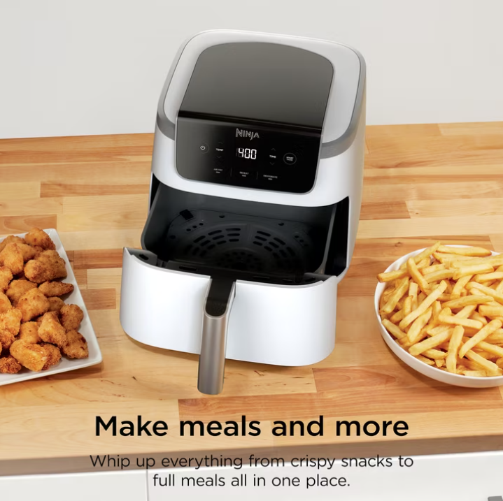 Ninja Air Fryer Pro XL 5-Qt, 3-in-1, 400°F Air Crisp Technology, Nonstick Crisper Plate, AF140WMWH White