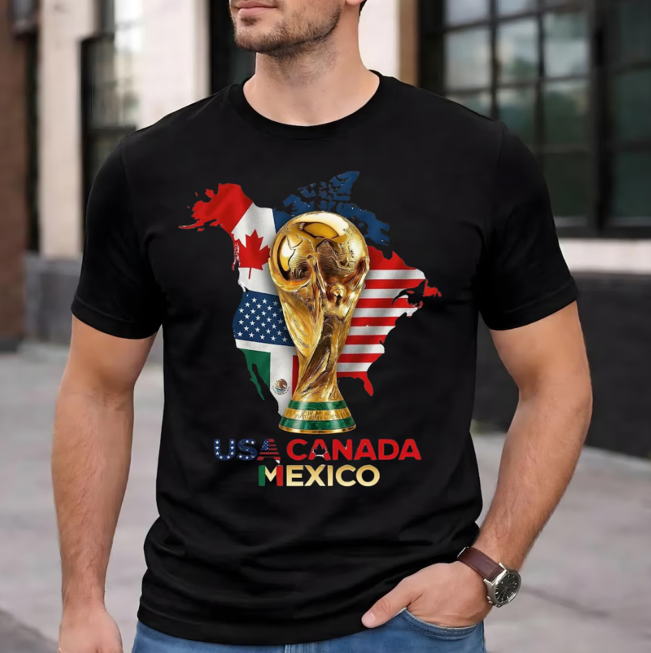 World Cup Trophy USA Canada Mexico T-Shirt | CONCACAF 2026 Soccer Tee Matchday Tee