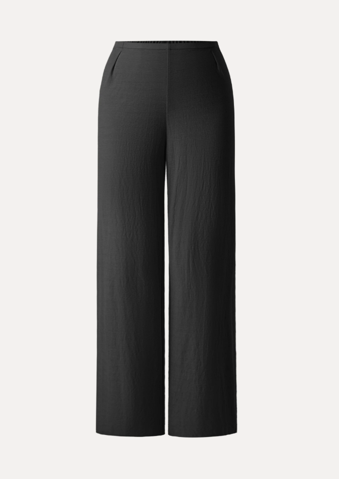 Wrinkle-resistant Cotton-linen Mid Rise Straight Leg Pant
