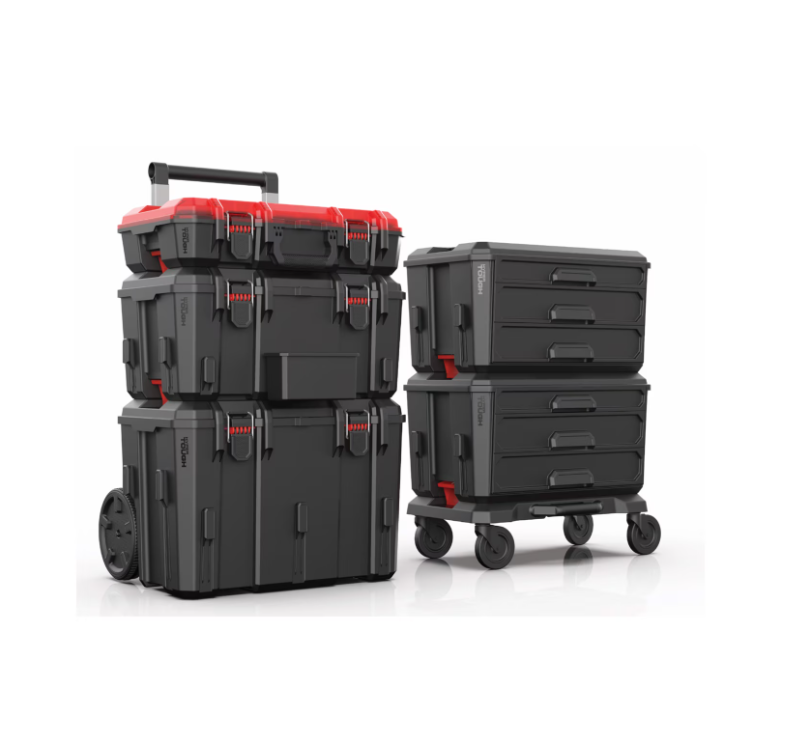 Hyper Tough Hyper Stack Middle Tool Storage Chest – Heavy-Duty, Stackable Organizer