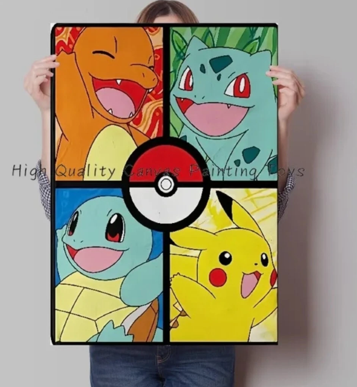 Starter PokeArt Canvas Poster Wall Art Home Decor