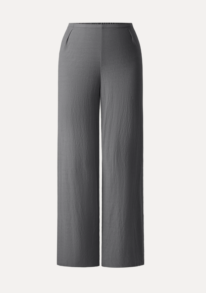 Wrinkle-resistant Cotton-linen Mid Rise Straight Leg Pant