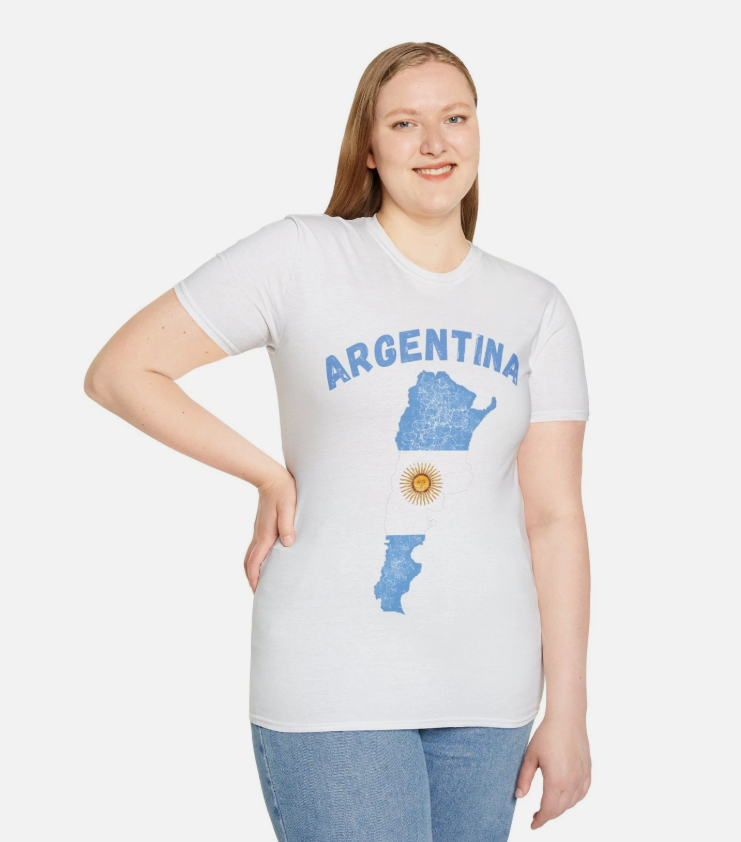 Argentina Flag Unisex Soft T-Shirt, World Cup Shirt, Gift for him, Gift for Her