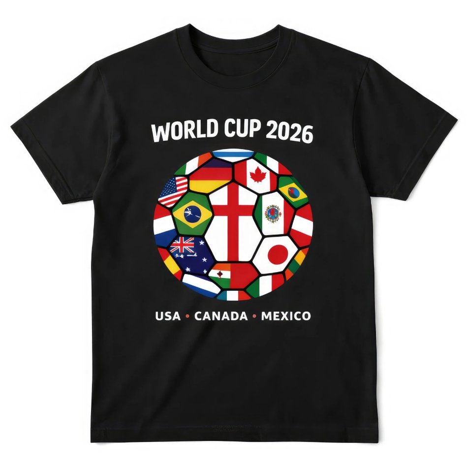 World Cup 2026 Football Shirt Flags Of The World Soccer Fan Graphic Tee