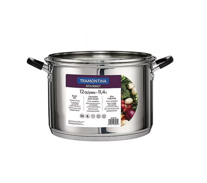 Tramontina Stainless Steel 12 Quart Covered Stock Pot