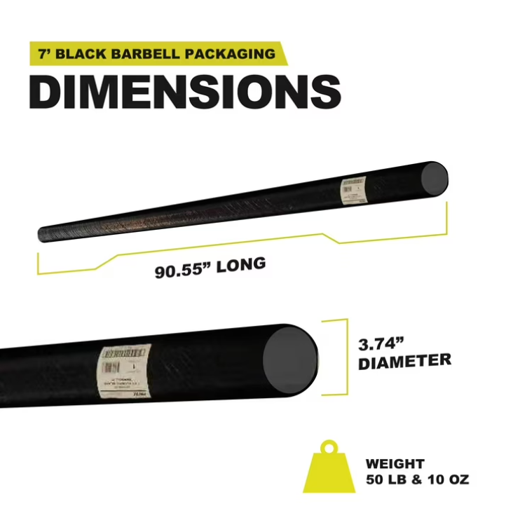 PRCTZ, 2-Inch Olympic Barbell Weightlifting Bar, 7ft, 700-Pound Capacity