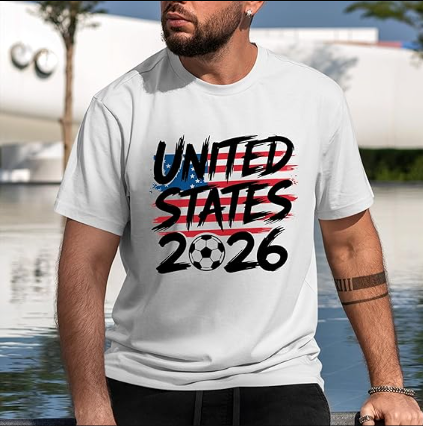 United States 2026 Soccer Shirt USA Flag Soccer Graphic Tee for Fans