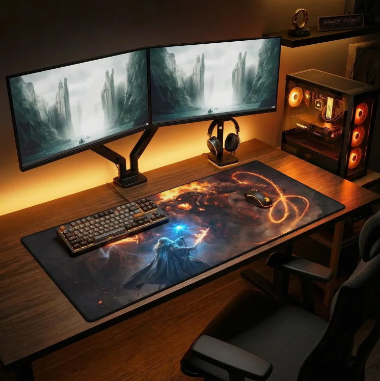 Gandalf vs Balrog- Lord of the Rings Epic Fantasy Desk Mat