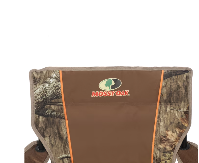 Mossy Oak Soft Arm Camo Quad Camp Chair with Cupholder, Camp, Adult