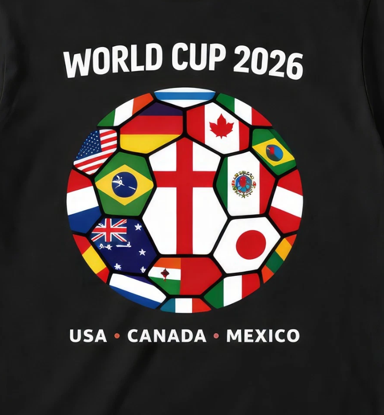 World Cup 2026 Football Shirt Flags Of The World Soccer Fan Graphic Tee