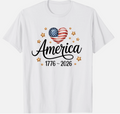 Flag Heart 1776 2026 July 4th 250th Birthday T-Shirt unisex T-Shirt