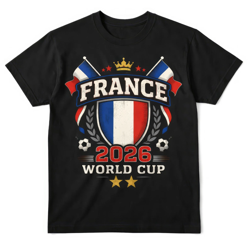 France 2026 World Cup Shirt Soccer Fan French Flag Football Tee