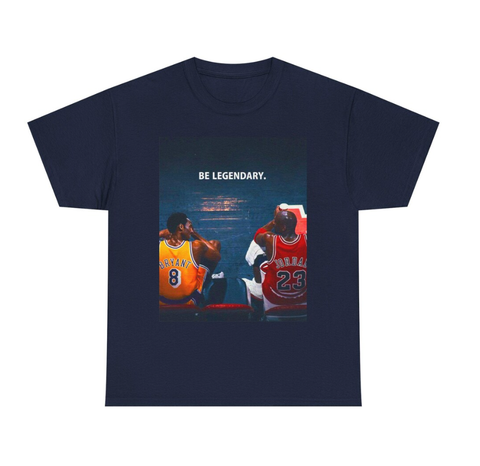 Michael Jordan and Kobe Bryant T Shirt Autograph Edition Basketball Legends Tribute