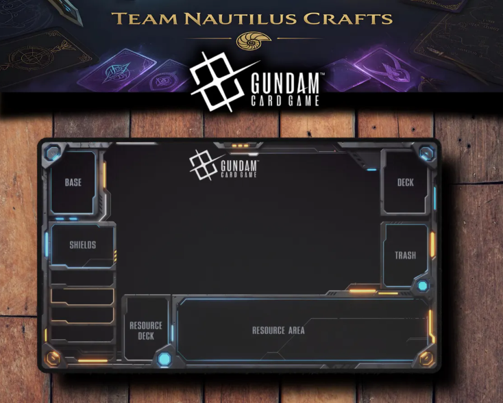 Gundam Inspired Mech HUD Playmat – Sci-Fi TCG Gaming Mat