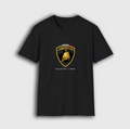 t shirt men LAMBORGHINI BLACK Logo T-Shirt American Men's T-Shirt