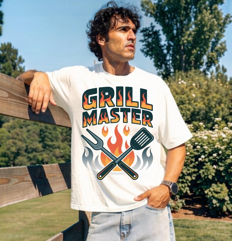 Grill Master PNG – BBQ Dad T-Shirt Design, Father’s Day Sublimation Digital Download