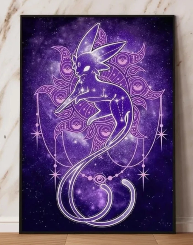 Espeon PokeArt Canvas Poster Wall Art Home Decor