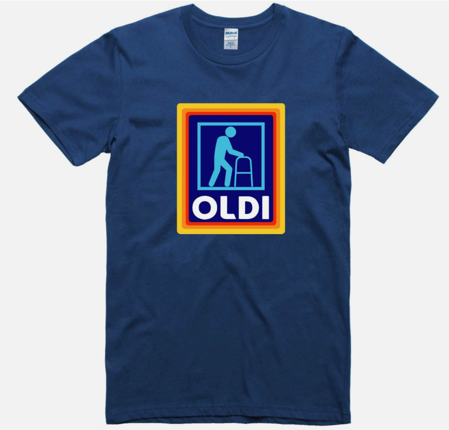 Fathers Day Mens Funny T-Shirt Oldi Parody Gift For Dad Regular Fit