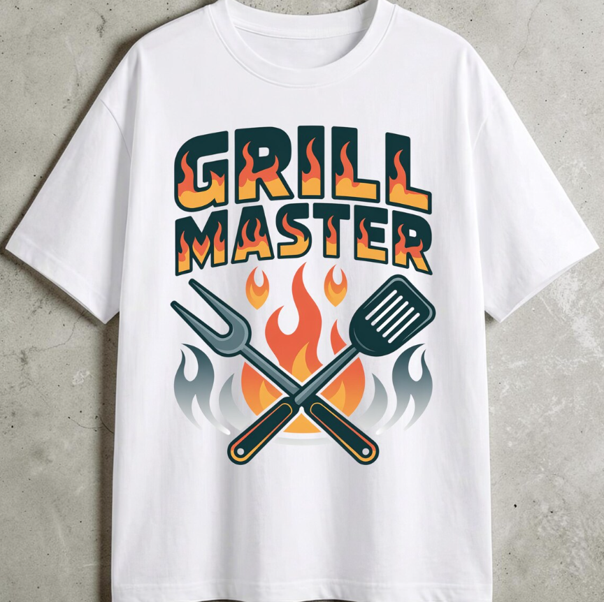 Grill Master PNG – BBQ Dad T-Shirt Design, Father’s Day Sublimation Digital Download