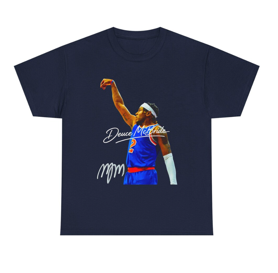 Deuce McBride New York T Shirt Autograph Edition Basketball Player Tee
