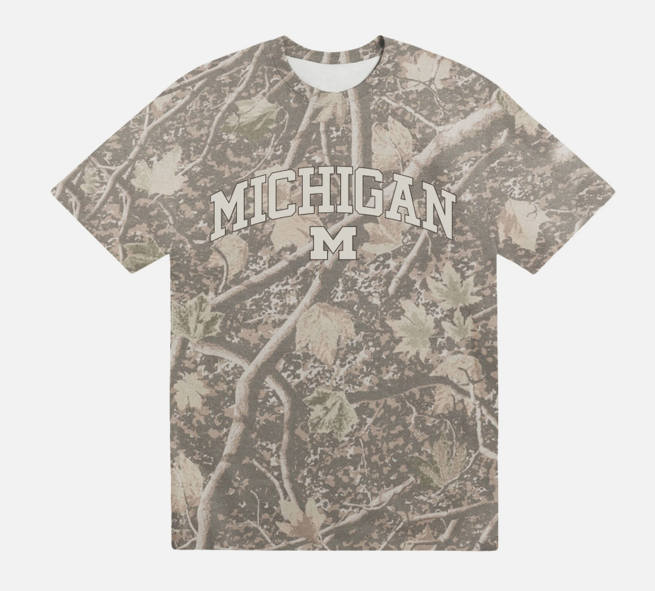 Men's Uscape Apparel Camo Michigan Wolverines Back Bay Heavyweight T-Shirt