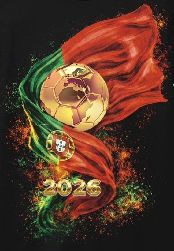 WC 2026 INSPIRED Cool Unisex Black T-Shirt - Portugal
