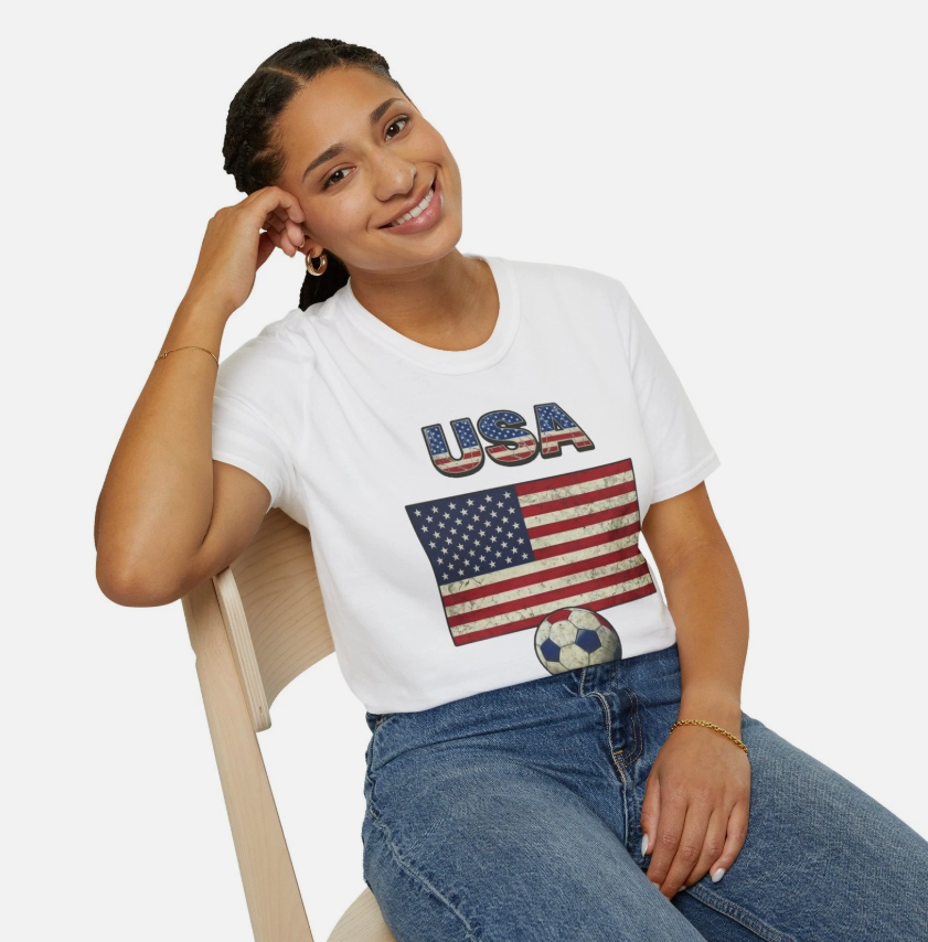 USA Flag Soccer T-Shirt | Nations Heritage Collection | Vintage