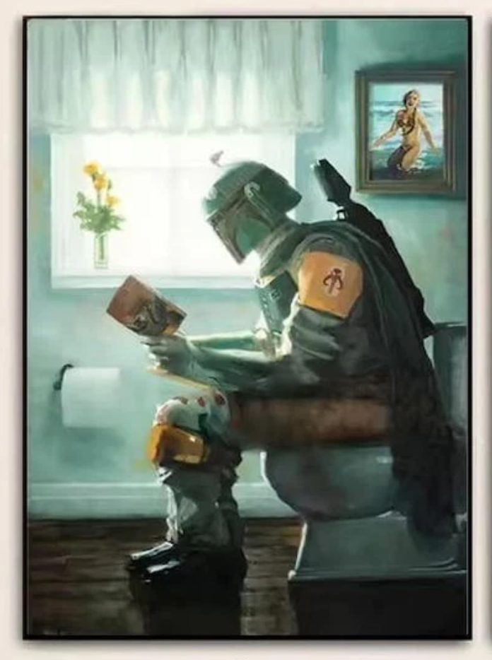 Darth Vader Space Wars Bathroom Art Prints Watercolor Boba Fett Poster