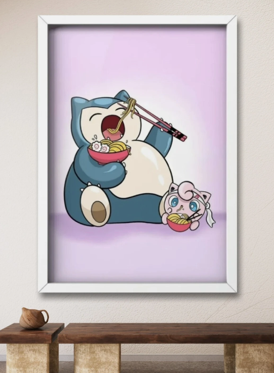 Snorlax Jigglypuff Noodles Art Canvas Poster Wall Art Home Decor