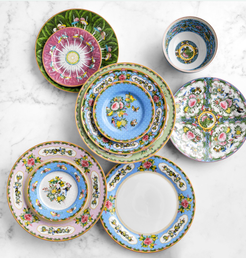 Famille Rose Cereal Bowls - Green