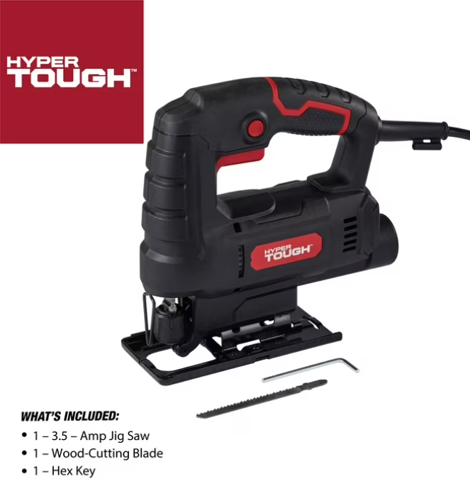 Hyper Tough 3.5-Amp Corded Jig Saw, Eelectric, 120 Volt, 44002