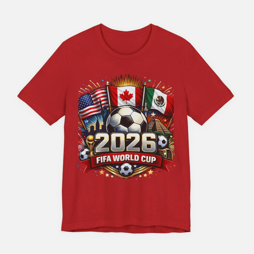 2026 FIFA World Cup Soccer Tee | USA Canada Mexico Flags