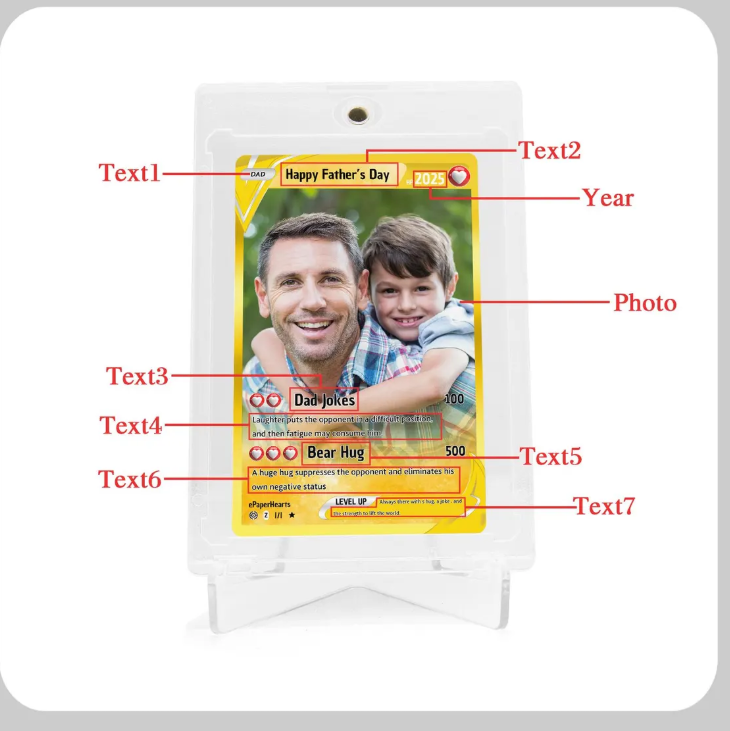 Custom Pokemon Card,Dad Wallet Card,Custom Anime Card,Present from Kids,Gamer Husband Gift,Pokemon Anniversary,Gamer Dad Gift,New Dad Gift