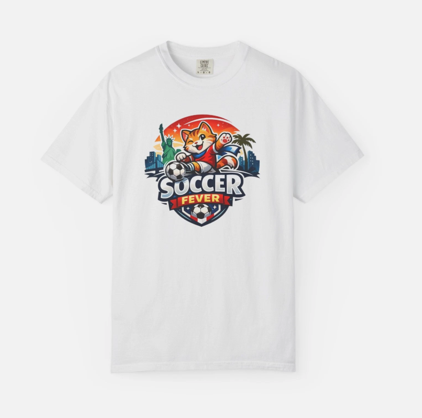 Soccer Fever Fox Logo T-shirt | Retro Sunset Soccer Badge