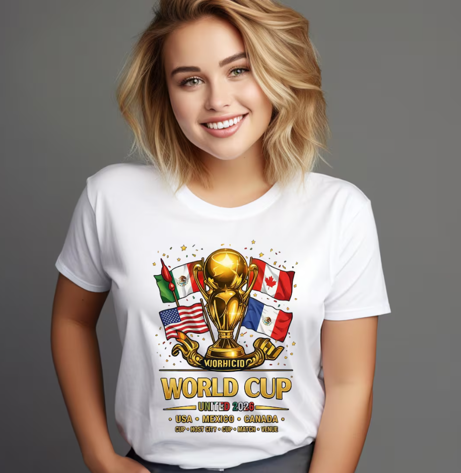 World Cup 2026 Trophy Flags T-Shirt | United Soccer Championship Fan Tee
