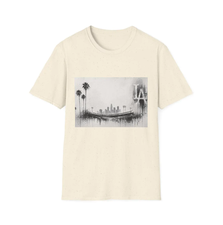 Los Angeles Skyline T-Shirt Monochrome LA Cityscape Dodgers Tee
