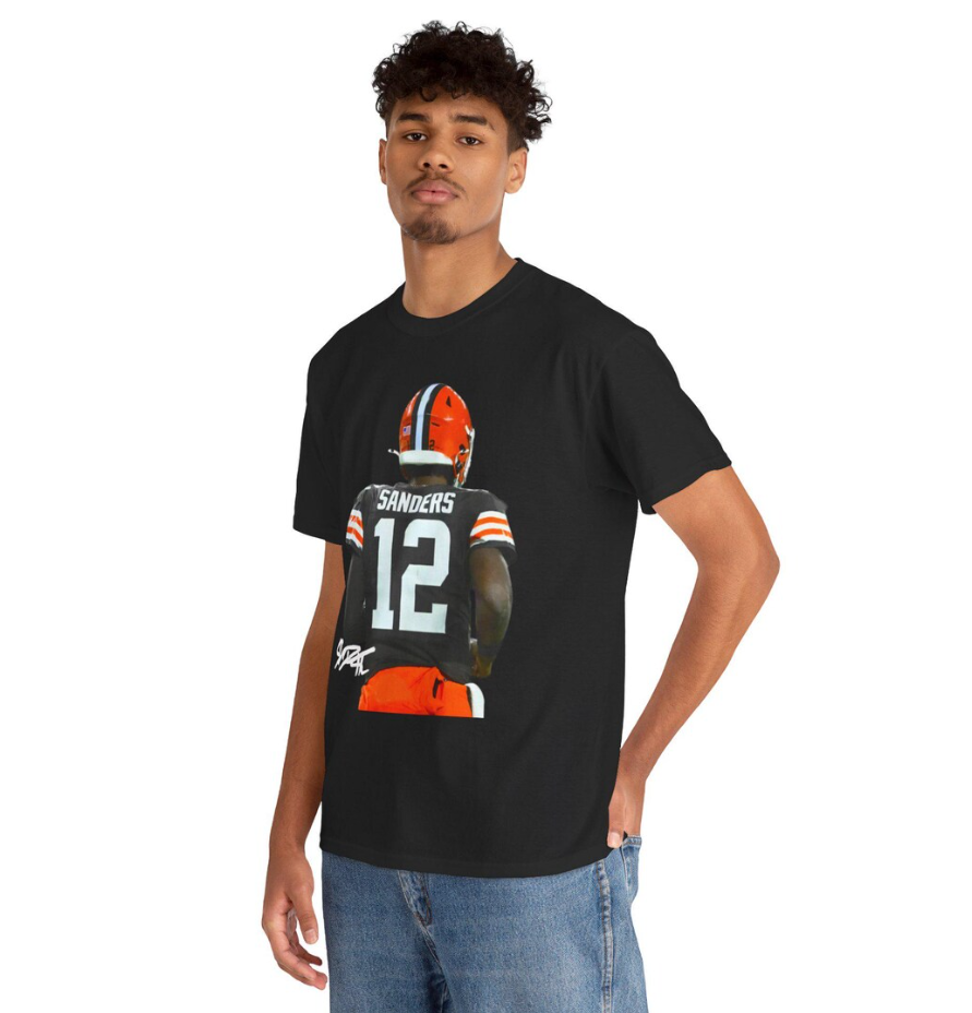 Shedeur Sanders Cleveland Autograph T-Shirt, Football Fan Apparel