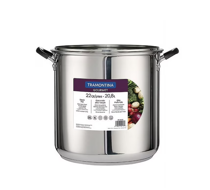 Tramontina 22 Quart Stainless Steel Covered Stock Pot