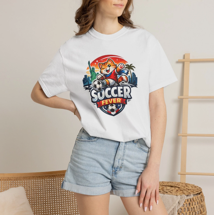 Soccer Fever Fox Logo T-shirt | Retro Sunset Soccer Badge