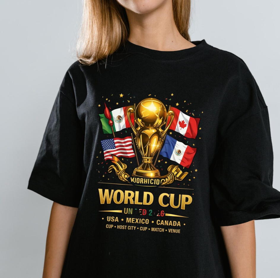 World Cup 2026 Trophy Flags T-Shirt | United Soccer Championship Fan Tee