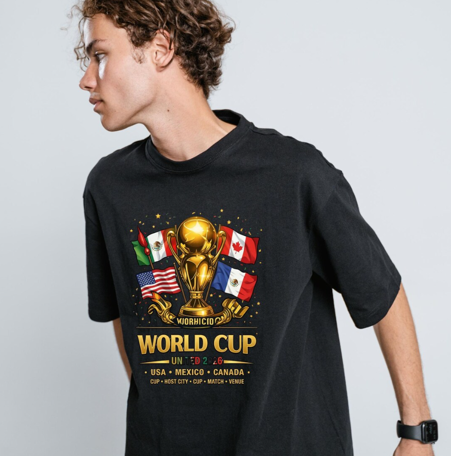 World Cup 2026 Trophy Flags T-Shirt | United Soccer Championship Fan Tee