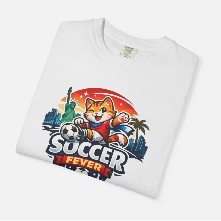 Soccer Fever Fox Logo T-shirt | Retro Sunset Soccer Badge