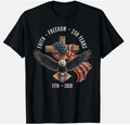 Faith Freedom 250 Years 1776-2026 Christian Cross Shield T-Shirt unisex Tee