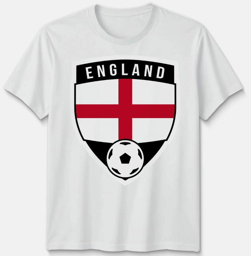 England Crest Unisex T Shirt Youth Kids Football Matchday Supporter Fan Gift Tee