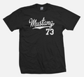 Mustang 73 Script T-Shirt 1973 Classic Dad Fathers Day Jersey Mens Tee Shirt