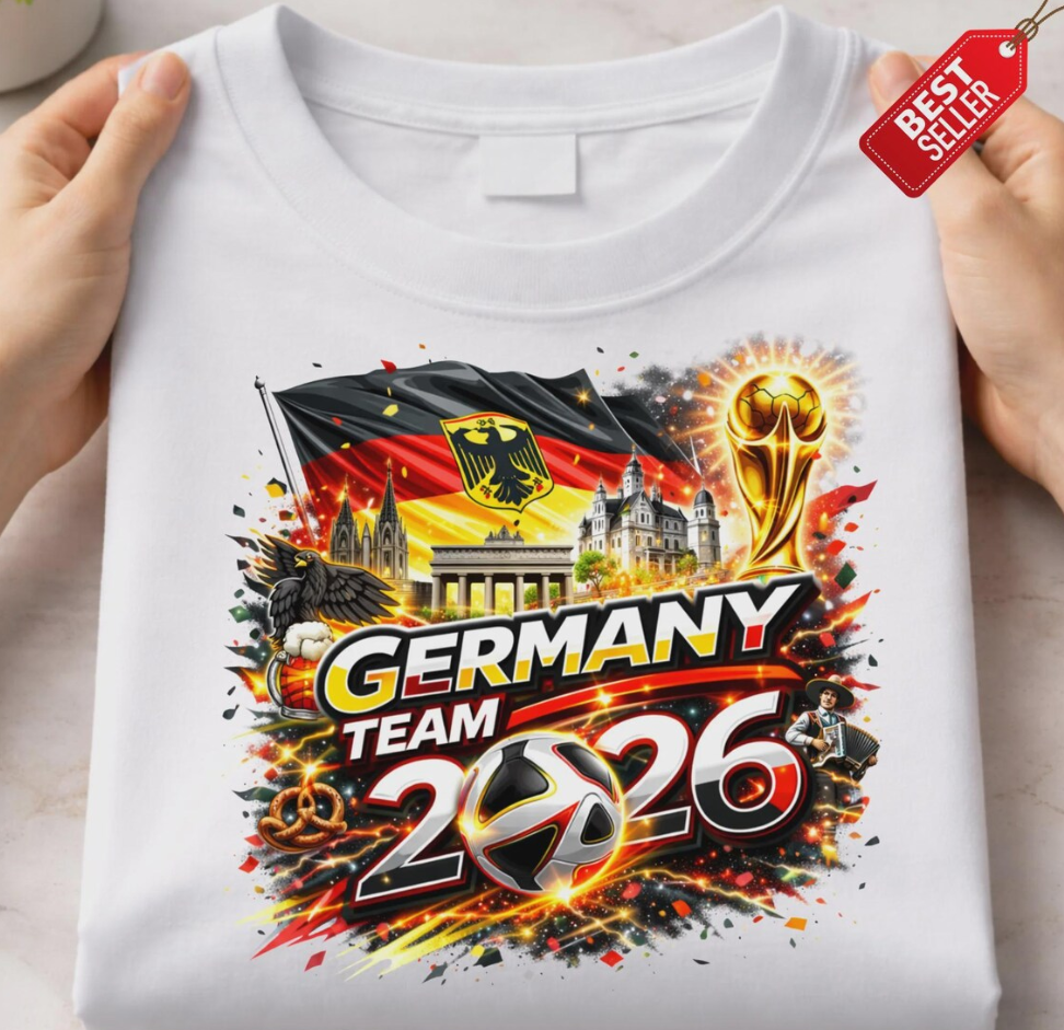 Germany Team 2026 World Cup T-Shirt, Germany Soccer Fan Shirt, Football Graphic Tee, German Pride Shirt, Sports Fan Gift