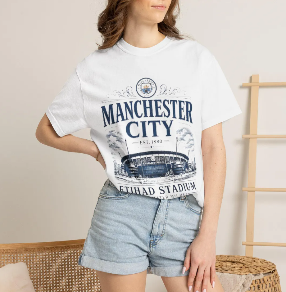Man city tee, Man city tshirt, Manchester City Football Club Etihad Stadium Graphic Tee, man city fan, man city gift