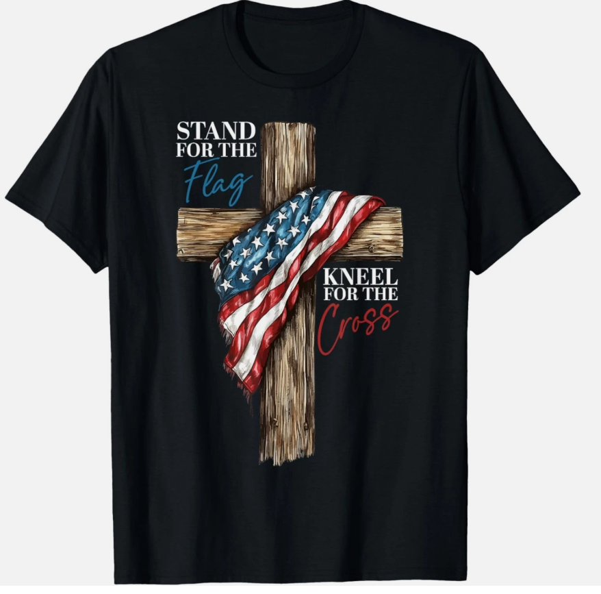 Stand for The Flag Kneel for The Cross Patriotic Faith T-Shirt unisex T-Shirt